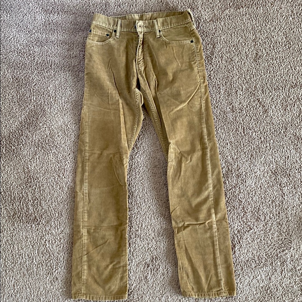 Levi’s 514 Slim Straight 30Wx32L Tan/Brown Corduroy Pants